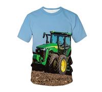 CHSLO Uomo 3D T Shirt Magliette T-Shirt Estiva per Macchine da Trattore Unisex con Stampa Digitale 3D T-Shirt Girocollo da Uomo A Maniche Corte Ampia Fitness Elasticizzata Traspirante Top Sportivo O