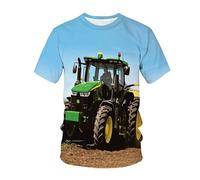 CHSLO Uomo 3D T Shirt Magliette T-Shirt Estiva per Macchine da Trattore Unisex con Stampa Digitale 3D T-Shirt Girocollo da Uomo A Maniche Corte Ampia Fitness Elasticizzata Traspirante Top Sportivo O