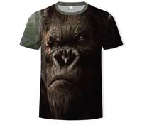 CHSLO Uomo 3D T Shirt Magliette T-Shirt Estiva Scimmia Orangutan Animale Unisex Stampata Digitale 3D Girocollo da Uomo A Maniche Corte Sciolto Fitness Stretch Top Sportivo Traspirante Oversize