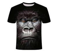 CHSLO Uomo 3D T Shirt Magliette T-Shirt Estiva Scimmia Orangutan Animale Unisex Stampata Digitale 3D Girocollo da Uomo A Maniche Corte Sciolto Fitness Stretch Top Sportivo Traspirante Oversize