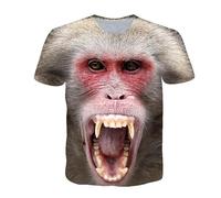 CHSLO Uomo 3D T Shirt Magliette T-Shirt Estiva Scimmia Orangutan Animale Unisex Stampata Digitale 3D Girocollo da Uomo A Maniche Corte Sciolto Fitness Stretch Top Sportivo Traspirante Oversize