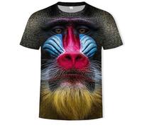 CHSLO Uomo 3D T Shirt Magliette T-Shirt Estiva Scimmia Orangutan Animale Unisex Stampata Digitale 3D Girocollo da Uomo A Maniche Corte Sciolto Fitness Stretch Top Sportivo Traspirante Oversize