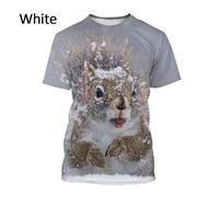 CHSLO Uomo 3D T Shirt Magliette T-Shirt Estiva Scoiattolo Animale Unisex Stampata Digitale 3D Girocollo da Uomo A Maniche Corte Sciolto Fitness Stretch Top Sportivo Traspirante Oversize