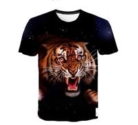 CHSLO Uomo 3D T Shirt Magliette T-Shirt Estiva Tigre Leone Animale Unisex con Stampa Digitale 3D Girocollo Animale Manica Corta da Uomo Mezza Manica Ampia Elasticizzata Top Oversize