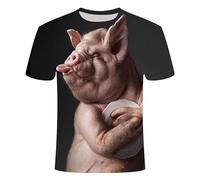 CHSLO Uomo 3D T Shirt Magliette T-Shirt Estiva Tigre Leone Animale Unisex Stampata Digitale 3D Girocollo da Uomo A Maniche Corte Sciolto Traspirante Elasticizzato A Mezza Manica Top Sportivo Oversiz