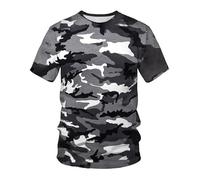 CHSLO Uomo 3D T Shirt Magliette T-Shirt Mimetica Estiva Unisex Stampata Digitale 3D Girocollo A Maniche Corte Ampia Camicia da Uomo A Mezza Manica con Fondo Elastico Top Oversize