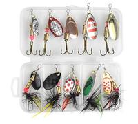 Chstarina 10 Pezzi Esche da Pesca Metallo Cucchiaini da Pesca Paillettes Esche Artificiali Spinning Filatore di Pesca Accessori Pesca per Luccio Trota Bass
