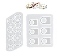 Chstarina 2 Pezzi Stampi Resina per Gioielli 15-22mm + 17-22mm Anello Tondo Stampi per Resina Colata Epossidica Trasparente Stampo Resina per Fai da Te Collane Orecchini Bracciali