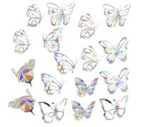 Chstarina 26 Pezzi Adesivi per Finestre anti-collisione,vetrofanie farfalle,Adesivi per Finestre Anti-Collisione a Uccelli,pellicola animalier farfalle per Finestre Vetro Porte Per Finestre