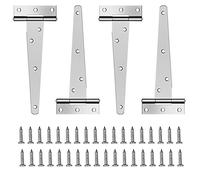 Chstarina 4 Pezzi 150mm Cerniere a T per Cancello in Ferro Cerniere a T Resistenti Cerniere a Cancello per Porte in Legno per Portoni e Porte di Fienili Argento