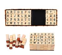 Chstarina 40pcs Timbri Lettere Alfabeto, Kit di Timbri in Legno dell'Alfabeto Numero e Simboli con 1 Tampone, Set di Timbri per Arte Artigianale, Scrapbooking, Decorare Diario e DIY Biglietti
