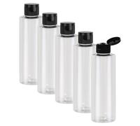 Chstarina 5 Pezzi Bottiglie di Viaggio, Flaconi per Cosmetici, Bottiglie Vuoto da Viaggio, Flaconi da Viaggio 200ml, Trasparente, Riutilizzabili Bottiglie di Plastica per Shampoo, Lozioni, Campeggio