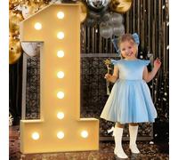 CHSUFBTY Fai da Te 4FT Tendone Illumina I Numeri Bianco Freddo Illumina I Numeri for La Festa Grandi Numeri 1st 18st 21st Compleanno Decor Grande Cartone(1,120cm/47in)