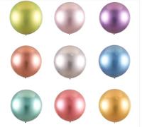 CHSYOO 100 x 5'' palloncini rotondo lattice palloncino per matrimonio compleanno festa, Metallico lucido colore: viola, blu, rosso, argento, verde, oro, oro rosa, verde chiaro, viola chiaro