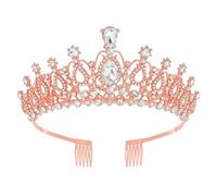 CHTENG Tiara con strass, tiara da principessa e regina, tiara con cristalli, coroncina con pettine, per feste di compleanno e matrimoni, accessori per capelli, Medio, Strass, Pietra del sole