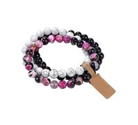 CHTKAGV Set di braccialetti con perline in pietra naturale da 3 pezzi 8MM Bracciale catena in preziosa occhio tigre Uomo Donna(M)