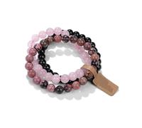 CHTKAGV Set di braccialetti con perline in pietra naturale da 3 pezzi 8MM Bracciale catena in preziosa occhio tigre Uomo Donna(C)