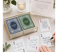 Chu6an6d Carte da gioco personalizzate del libro degli ospiti di nozze con | Piattaforma di consulenza personalizzata 54Pcs con coppia, bomboniere regalo di nozze, addio al nubilato