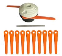 Chuancheng 4006-710-2137 Testa per decespugliatore PolyCut 6-2 con 10 lame e asta di montaggio, compatibile con Stihl FS38 FS40 FS45 FS50 FSA60 FSA86, sistema di taglio a doppia lama per prato ed