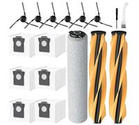 Chuancheng Confezione da 17 pezzi di ricambio per robot aspirapolvere Mova Z60 Ultra, kit di accessori, 2 spazzole principali, 1 rullo mocio, 6 sacchetti per aspirapolvere, 6 spazzole laterali, 2