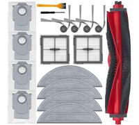 Chuancheng Kit di accessori di ricambio per aspirapolvere Roborock Q10 S5/Q10 S5+/Q10 X5/Q10 X5+, 1 spazzola principale, 4 panni per mocio, 4 sacchetti per la polvere, 4 spazzole laterali, 2 filtri
