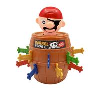 CHUANFU Pirata Pop Po Gioco Bambini, Pirata Pop Up Classic Divertente, Gioco Pirati Botte Mini Giocattolo Interattivo per Educativi per Bambini Famiglia e Feste