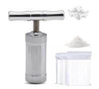 CHUANFU Pressa per Polline con 100 Sacchetti, Rimovibile Pressa Pollen Tipo T di Alluminio, Durevole Grinder Crusher per Polline Spezie di Pepe
