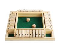 CHUANFU Shut The Box 4 Joueurs, Gioco da Tavolo in Legno con 8 Dadi, Classici Gioco di Dadi, Giochi di Matematica Regalo per Bambini per Classe Familiare o Bar (Verde)
