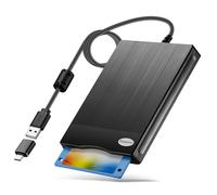 Chuanganzhuo Lettore di floppy disk, 3,5 pollici USB tipo A & C esterno floppy disk drive, 3 1/2 lettore floppy disk per PC, laptop e notebook-texture spazzolata