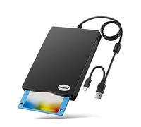 Chuanganzhuo Lettore floppy disk, unità floppy disk USB esterna da 3,5 pollici non compatibile con Mac, compatibile con Windows 11/10/10 Pro/8/7/2000/XP, nero