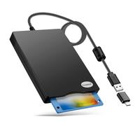 Chuanganzhuo Lettore floppy esterno USB portatile 3,5" 1,44 MB FDD per PC Windows 2000/XP/Vista/7/8/10 o Mac, nessun driver aggiuntivo richiesto, plug and play, nero