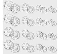 Chuangdi 100 Paia Bottoni in Plastica Bottoni Automatici in Plastica Bottoni Invisibili per Abbigliamento DIY Bottoni Cuciti per Camicie, 7 mm, 12 mm, 15 mm, 21 mm (Colore Trasparente)