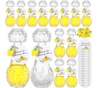Chuangdi 16 Set di Mini Bottiglie in Vetro Limoncello Bottiglie Limoncello con Etichette 48 g Ciondolo al Limone Bomboniere per Limonata Fatta in Casa Matrimonio Regali per Nascita del Bambino
