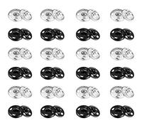 Chuangdi 24 Set Bottoni Automatici da Cucire a Pressione in Metallo Colore Argento Nero per Borsa Abiti Cucito Artigianato Fai da Te(7 mm)