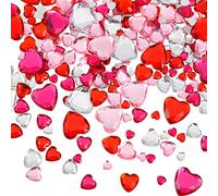 Chuangdi 516 Pezzi Strass Acrilico del Cuore Strass di Gemme di Cristallo del Cuore Strass a Cuore con Retro Piatto 18 mm/ 12 mm/ 10 mm/ 6 mm per Valentines Nozze DIY Gioielli, 4 Colori
