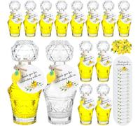 Chuangdi 57 bottiglie vuote in vetro per limoncello da riempire con coperchio, mini ciondoli a forma di limone ed etichette, per birra fatta in casa, matrimoni, feste nuziali (retrò)