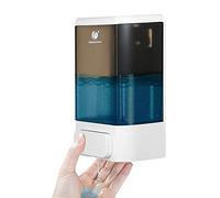 CHUANGDIAN Dispenser Sapone Muro Manuale 1000 ML, Dispenser Sapone Liquido per Cucina Bagno Doccia Shampoo Bagnoschiuma Ristoranti Hotel Ospedali Studi Professionali Palestre,Senza Pugni, Bianco Perla