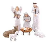 CHUANGLI Set di presepi per Natale per interni, set presepe in resina con figure, statuetta tradizionale presepe presepe statuetta set di Natale Gesù nascita set per decorazioni