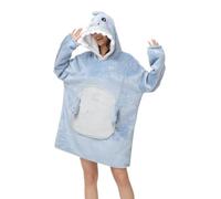 chuangminghangqi Coperta da indossare con maniche e cappuccio invernale Comfy e calda coperta per divano unisex con animali di grandi dimensioni, maglione da donna divertente con cappuccio gigante