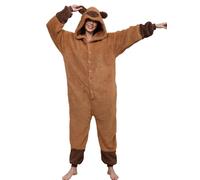 chuangminghangqi Pigiama Donna Lungo Inverno Un Pezzo Animale Costume Costume Tuta Signore Accogliente Pigiama Pile Onesie Vestiti con Cappuccio (Kapybara, S)