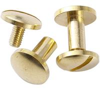 CHUANGOU 10 Set di Rivetti in Pelle Bottoni in Ottone a Vite per Bagagli in Pelle e Altri Oggetti Artigianali (10 × 4 × 4 mm)