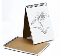 CHUANGOU 2 Pezzi A5 Blocco per Schizzi Copertina Kraft Quaderno da Disegno 30 Pagine ciascuno, Carta da 160 g