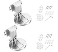 CHUANGOU 2 Pezzi Blocca Porta da Pavimento，Fermaporta Magnetico Invisibile，per Vari Tipi di Porte, fissi a Pavimento.（Argento）