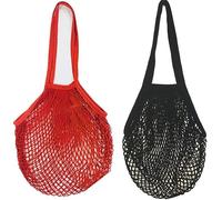 CHUANGOU 2 Pezzi Borsa in Rete di Cotone Riutilizzabile，Sacchetti Frutta，per La Spesa Cotone,Buste Frutta e Verdura Riutilizzabili.