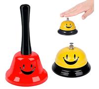 CHUANGOU 2 Pezzi Campanello da Tavolo，Campanello di Servizio，per Scuola Cucina Ristorante Bancone Hotel Bar.（Giallo/Rosso）