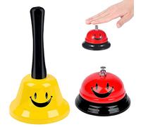 CHUANGOU 2 Pezzi Campanello da Tavolo，Campanello di Servizio，per Scuola Cucina Ristorante Bancone Hotel Bar.（Rosso/Giallo）