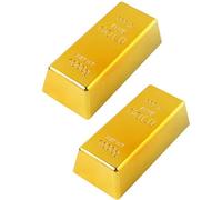 CHUANGOU 2 Pezzi Finti Lingotti D' Oro，Lingotti D' Oro Mattoni，per Film Prop novità Regalo Scherzo.（L）