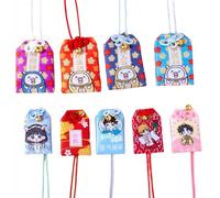 CHUANGOU Amuleto giapponese Omamori, 9 pezzi, portafortuna da appendere, per benedizione, successo, salute, fortuna, ricchezza