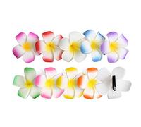 CHUANGOU Set da 10 Pezzi Frangipani Clip per Fiori Spiaggia Fermagli Capelli per Ragazze Donne Festa, per Matrimonio Piscina Schiuma Artificiale Hawaiana Clip per Fiori