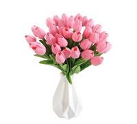 CHUANGOUONLY 12 Pezzi Finti Tulipani，Tulipani Artificiali in Lattice，per Matrimoni, Interni ed Esterni, Cucina, Ufficio, caffetteria, Decorazione per la casa.（Polvere Profonda）